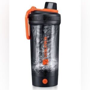Black and Orange Electric Shaker Bottle